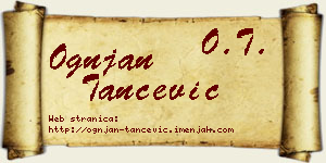 Ognjan Tančević vizit kartica